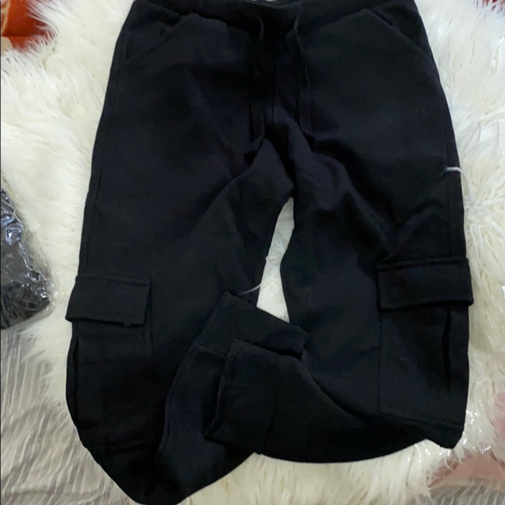 A.M.S Black Cargo Joggers